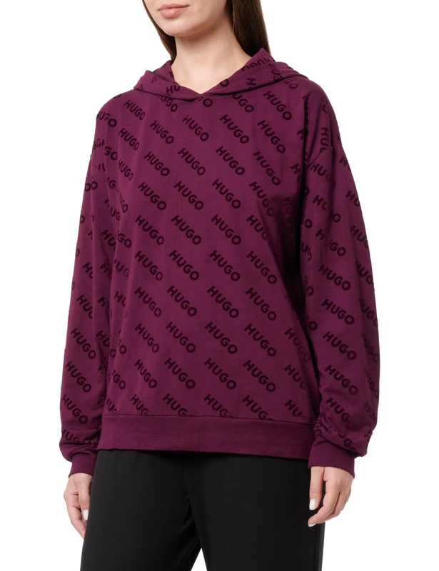 HUGO Women's VLOCKY_Hoodie Loungew_Sweatshirt, Medium Purple510, XS
