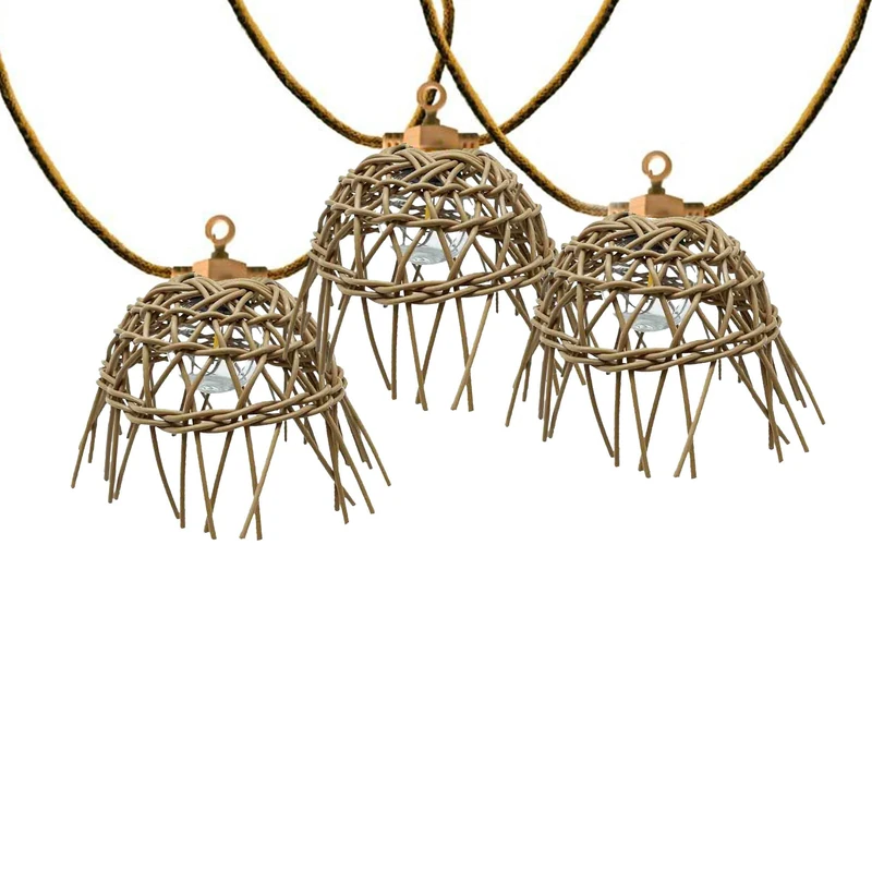 Lumisky String, Plastic Rattan, Light Wood