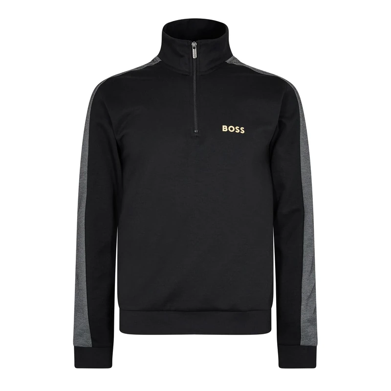 BOSS Mens Tracksuit Quarter Jacket 10166548 Black/gold S
