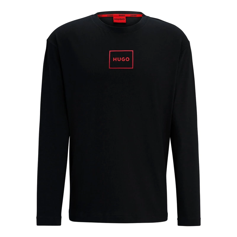 HUGO Men's Laze Loungew_Longsleeve, Black1, L