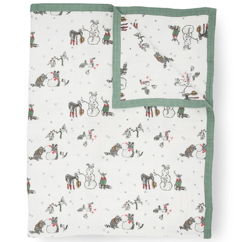 ZEYUMEE Little Unicorn - Snow Day Cotton Muslin Quilt X-Large Blanket | 100% Cotton | Super Soft | Toddlers and Adults | X-Large 60" x 72" | Unisex