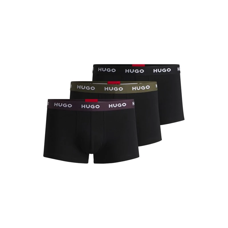 HUGO Mens Pack Boxer Shorts Black/Black/Black S