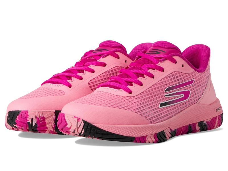 Skechers Women's Go Train Arch Fit Viper Court-Pickleball Sneaker, Pink, 8.5