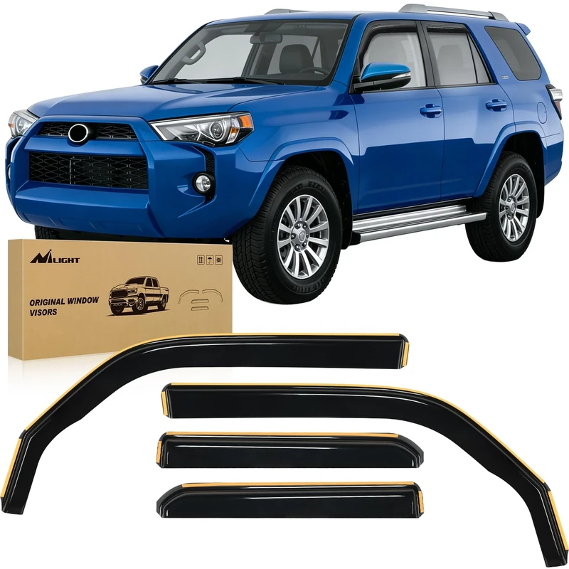 Nilight Durable Rain Guards for Toyota 4Runner 2010 2011 2012 2013 2014 2015 2016 2017 2018 2019 2020 2021 2022 2023 2024 Vent Window Visors, 4 Pieces
