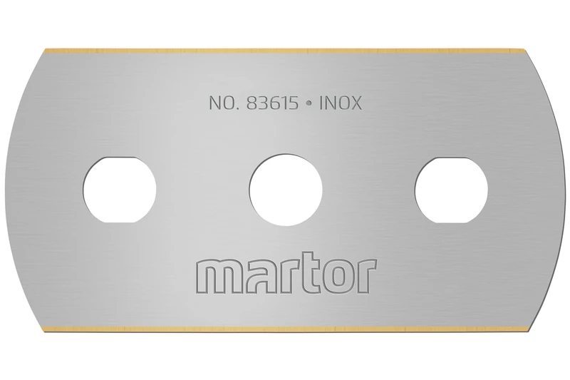 MARTOR 500 x Rounded tip Industrial Blade, Replacement Blades Cutters, Safety Knife, Stainless Steel with TiN-Coated, Sharp, 4-fold usable Blade, No. 83615.35
