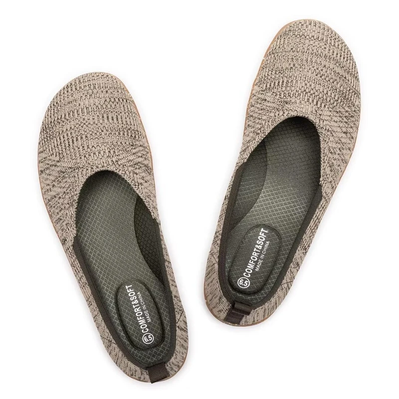 Frank Mully Womens Flat Shoes Wide Toe Box Knitted Wide Width Flats Comfort, Green, 6 UK - Image 1
