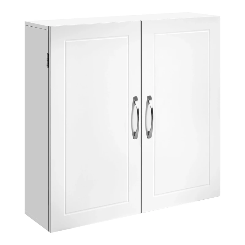 VASAGLE Bathroom Wall Cabinet, 30 x 60 x 60 cm, Cloud White, Modern, Adjustable Shelves, Wall-Mounted, Bathroom Cabinet