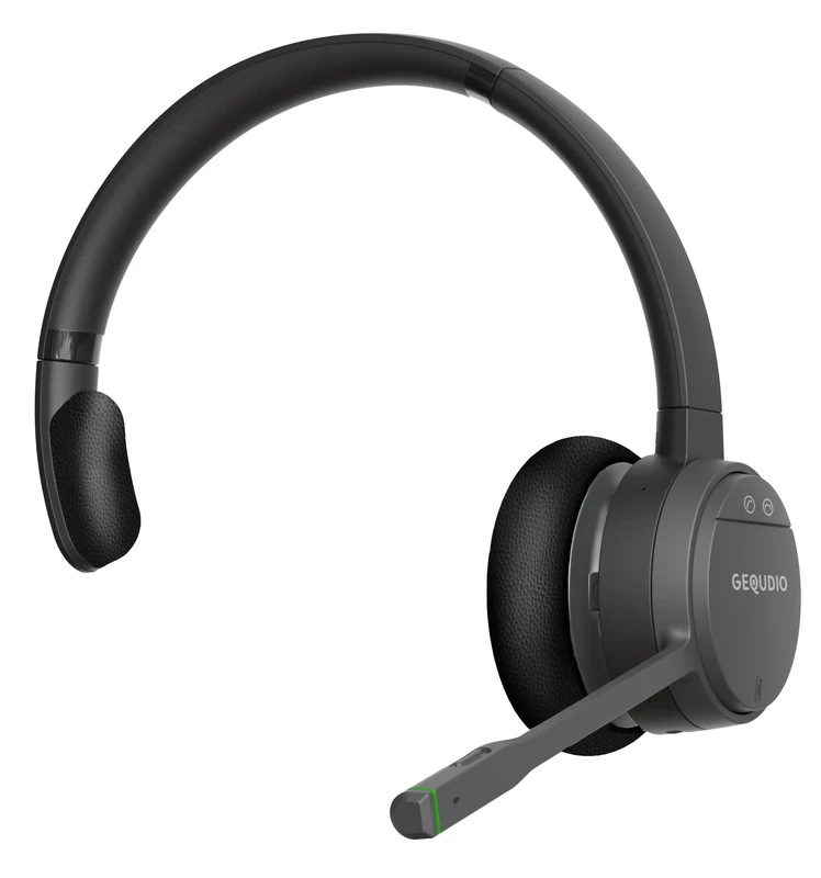 GEQUDIO GC-1 DECT Headset for FritzBox - Wireless Calling with Call Control on FritzFon - Dual Headset with Bluetooth for PC and Smartphone - HD Audio (1-Ear) - Image 1