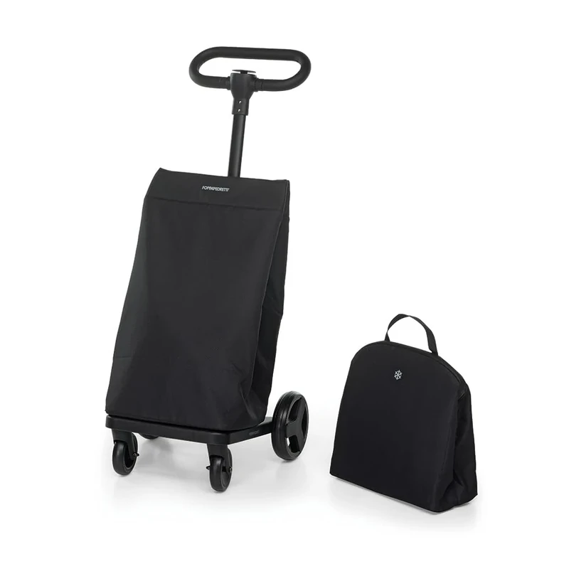 Foppapedretti Shopping Trolley, Aluminium Polyester, Black, 46 lt