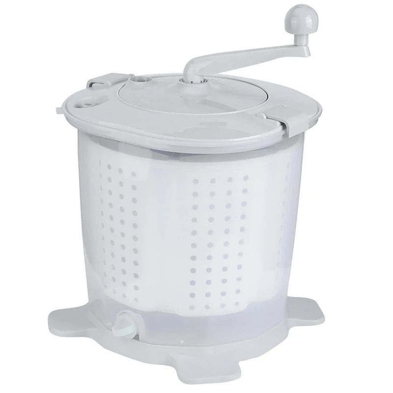 Mini Portable Manual Washing Machine, Multifunctional, 1200rpm, ABS Material, Dehydration Basket, Revolving Speed Handle