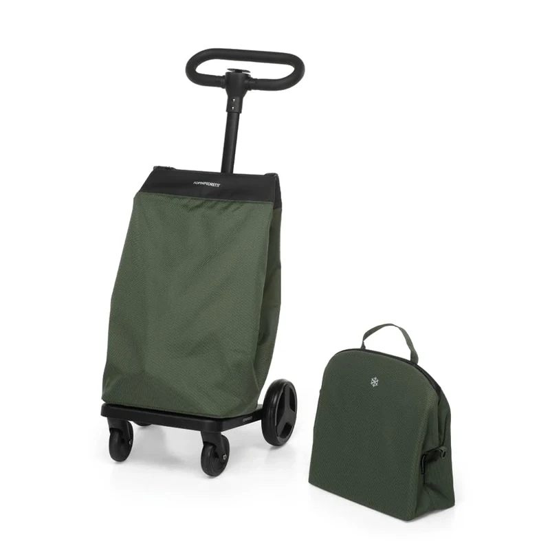 Foppapedretti Shopping Trolley, Aluminium Polyester, Green, 46 lt