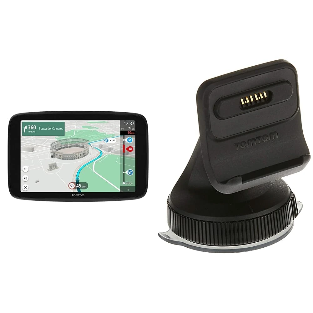 TomTom GO Superior, 7 Inch Sat Nav, Traffic Alerts, World Maps, WiFi, Fuel Prices, Bundle with Windscreen Mount, Charger, Cable