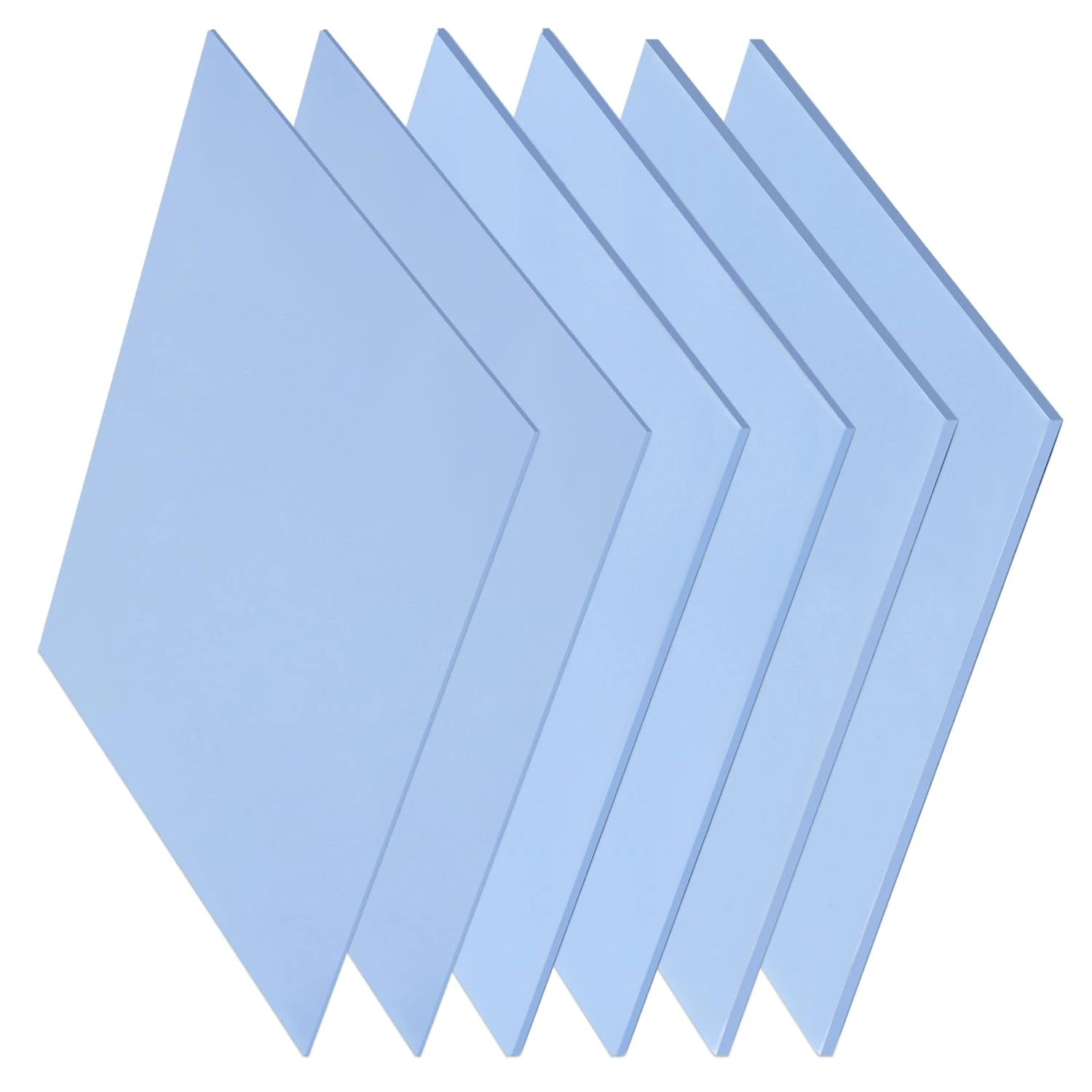 VooGenzek 6 PCS 100 x 100 mm Silicone Thermal Pad, Thickness 0.5/1/1.5 mm with 6.0 W/mk Thermal Conductivity, Reusable Thermal Conductive Silicone Pad, for SSD CPU GPU LED IC Chipset Cooling