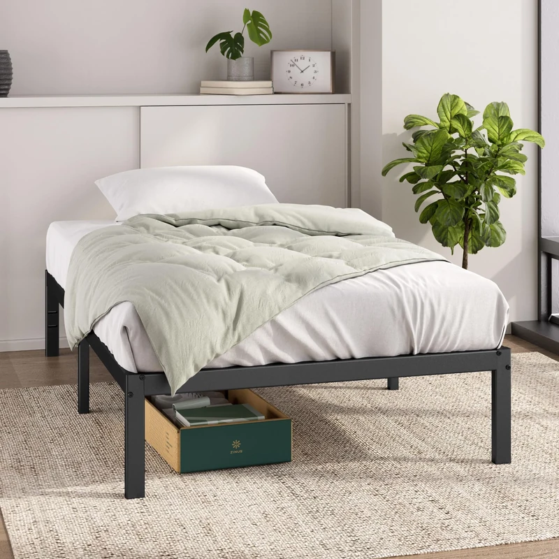Zinus Elias Metal Platform Bed Frame 36cm High Headboard Compatible Steel Support Easy Assembly