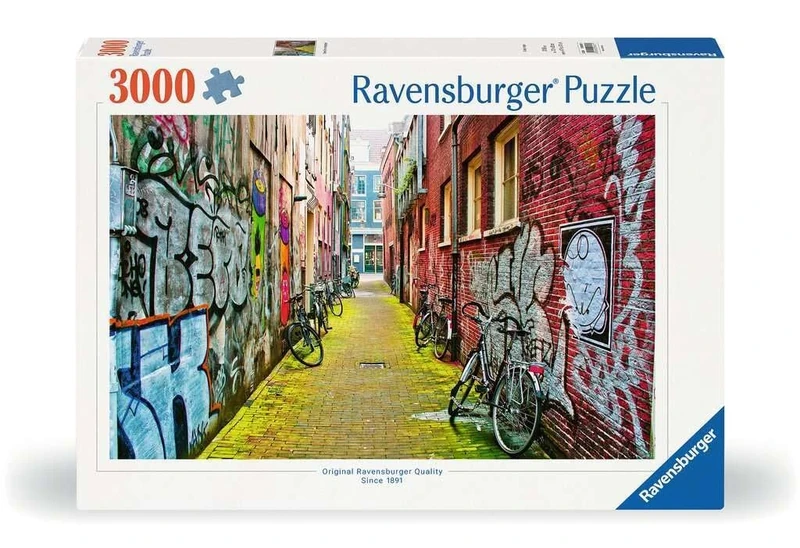 Ravensburger 12000807 - Street Art in Amsterdam - 3000 pieces jigsaw puzzle – Puzzle for adults and kids age 14 years up, jigsaw puzzle Amsterdam
