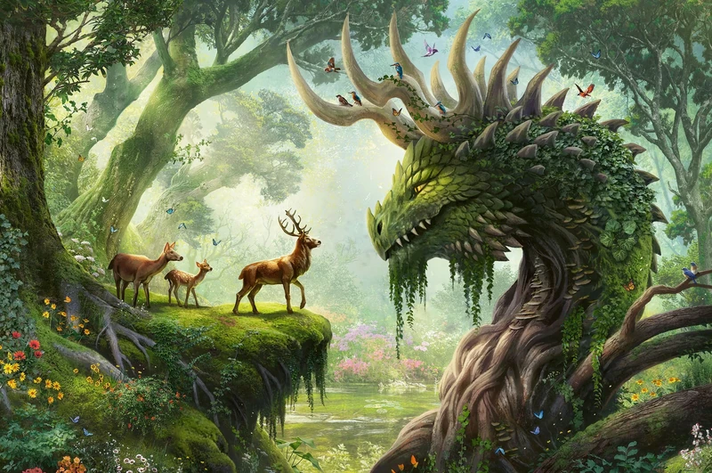 Ravensburger 12000808 - The Forest Dragon Awakes - 3000 pieces jigsaw puzzle – Puzzle for adults and kids age 14 years up, fantasy jigsaw