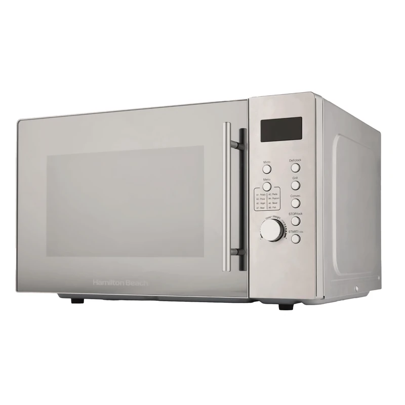 Hamilton Beach Microwave, 30L, 3100W, Combination Microwave with Grill, 8 Presets, Defrost Function, Multi-Functional Cooking, 5 Power Settings, Grill Rack, Silver - HB30LS01