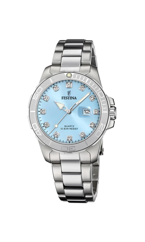 Festina Ladies Steel Watch with Zirconia Sets and Steel Bracelet F20503/5