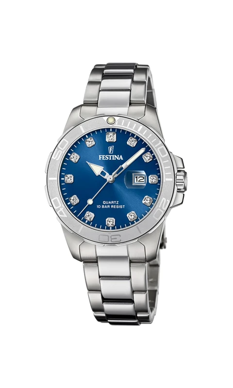 Festina Ladies Steel Watch with Zirconia Sets and Steel Bracelet F20503/6