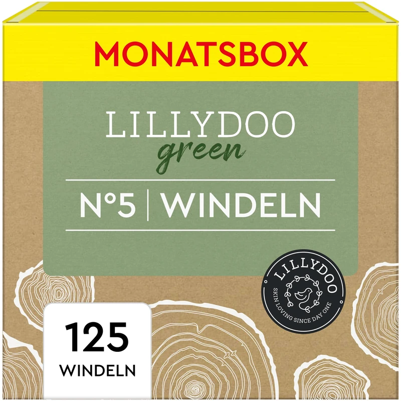 LILLYDOO Green Eco-Friendly Nappies Size 5 (125 Count)