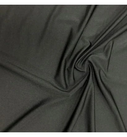 EU Fabrics Lycra Stretchy Fabric | 4 Way Stretch Nylon Upholstery Fabric | Spandex Material for Swimwear Dressmaking by The Metre | Lightweight Ideal for Sports Wear (Black, 1 Metre x 150cm)