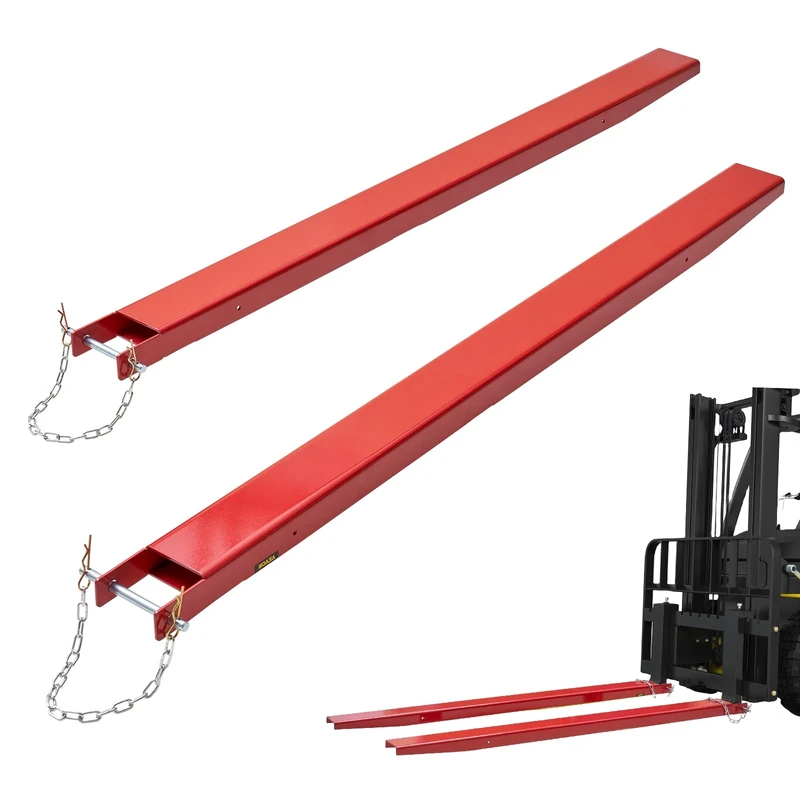 VEVOR Industrial Red Carbon Steel Fork Extension, 82" Length 4.5" Width, 4000 lbs Load Capacity, 1 Pair