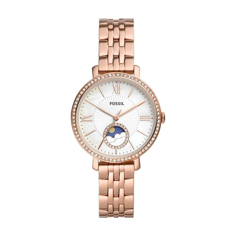 Fossil Jacqueline Watch for Women, multifunctional movement with Stainless steel or Leather Strap