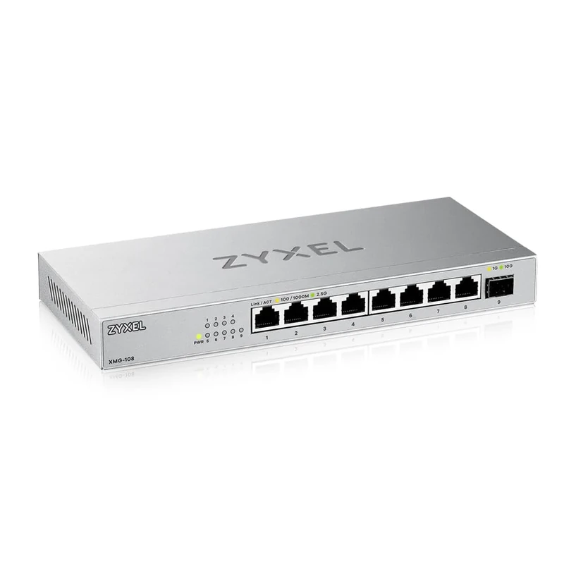 Zyxel 8-Port 2.5G Multi-Gig Unmanaged Switch | 1x 10G SFP+ | Desktop/Wall Mount [XMG-108]