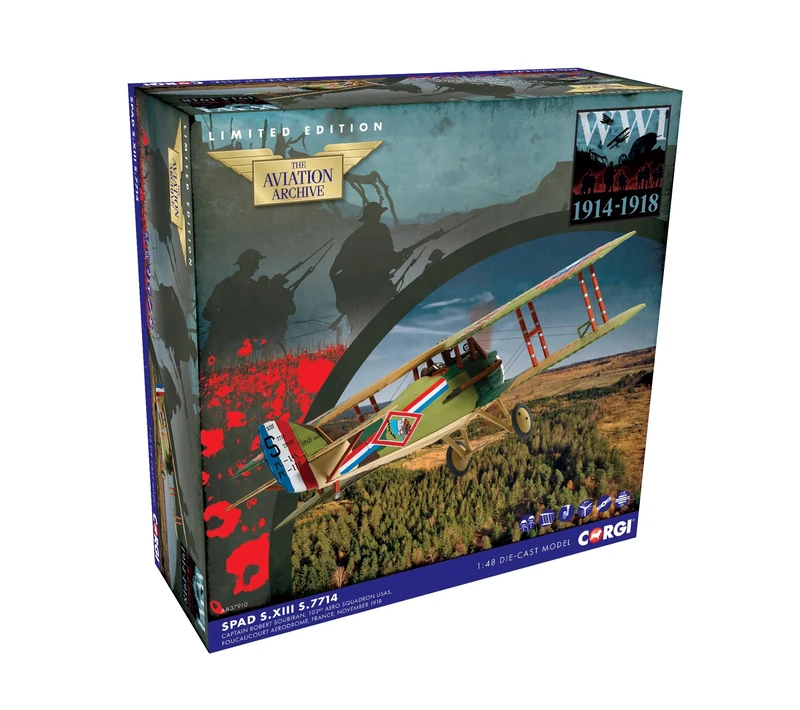 Corgi AA37910 SPAD S.XIII, Captain Robert Soubiran Model Airplane - Diecast Planes & Aircraft Models for Ages 14+, Die Cast Plane, Toy Airplanes - Gift for Young Aviation Fans, Birthday Gifts for Him