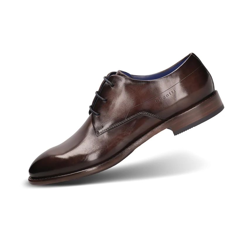 bugatti Men's Business Shoes, Men's Business Lace-Up, Interchangeable Footbed, Dark Brown, 10 UK