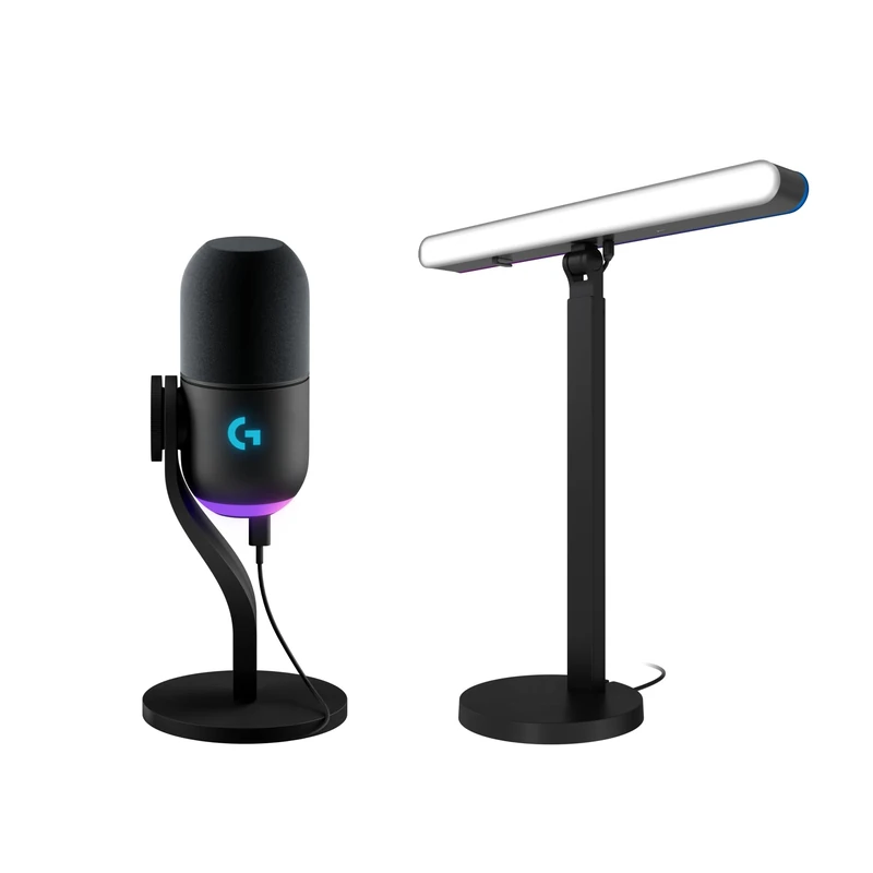 Logitech G Yeti GX Dynamic RGB Gaming Microphone & Litra Beam LX Dual-Sided Streaming Key Light, Streaming Mic & Light Kit for Gaming – LIGHTSYNC RGB, PC/Mac - Black