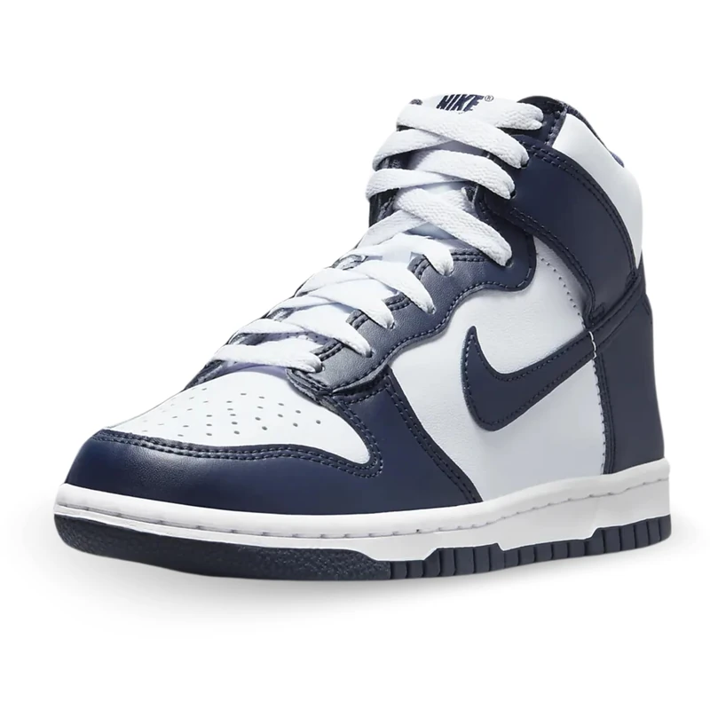 NIKE Boys Dunk High (Gs) Sneaker, Football Grey Midnight Navy White, 6 UK Child