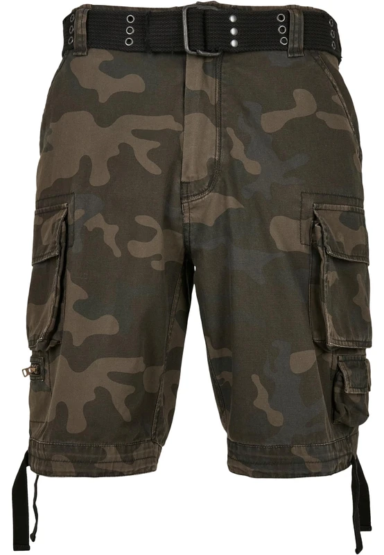 Build your Brand Men's Cargo Shorts, Dark Camouflage, S