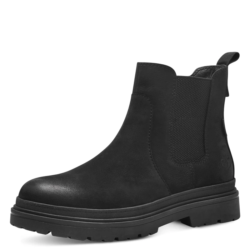 Tamaris Comfort Women’s Winter Boots Flat Leather Water-Repellent, Black Nubuk, 5 UK