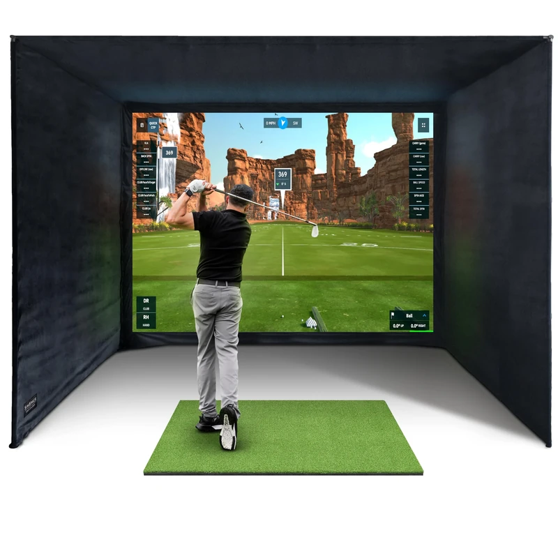 SimSpace Unisex 4 X 3 3m (13'2 9'10 9'10ft) Golf Simulator Enclosure, Black, 4 X 3 X 3m 13 2 X 9 10 X 9 10ft EU