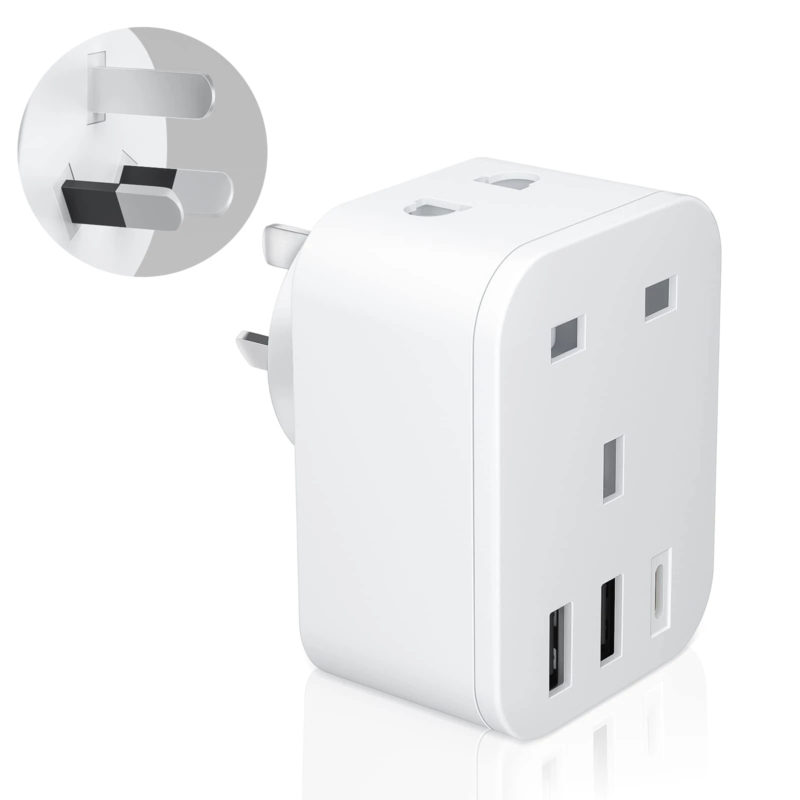 UK to Australia Plug Adapter - Unidapt Travel Adaptor with 3 USB Ports, 20W PD Type C, Shaver Plug Input - Grounded Australian Power Adapter for AU, NZ, China, Fiji, Argentina (Type I)