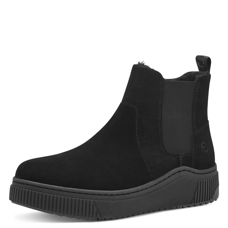 Tamaris Comfort Women’s Winter Boots Flat Leather Water-Repellent, Black, 4 UK