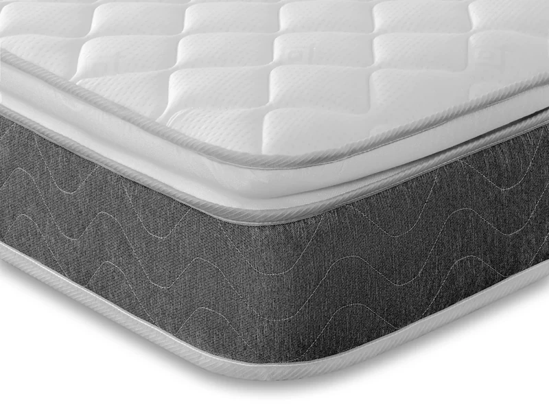 Starlight Beds Cooltouch Grey Double Pillowtop Mattress with Firm Foam. Maximum Value, 18cm Deep, Soft Firmness, Grey. Double Mattress – 4ft6 x 6ft3 (135x190x18cm)