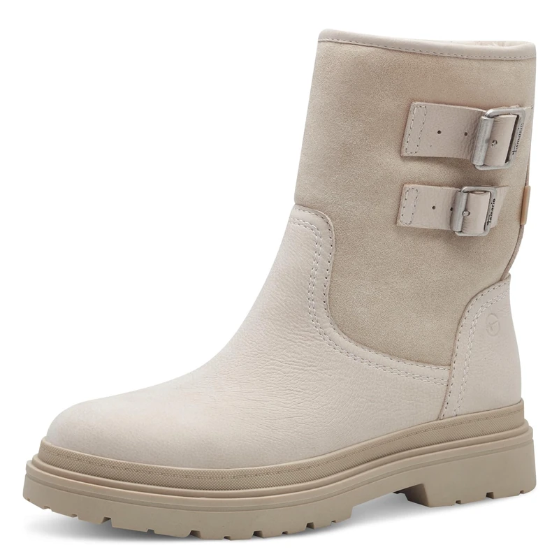 Tamaris Comfort Women’s Winter Boots Flat Lined Water-Repellent, Ivory, 7,5 UK