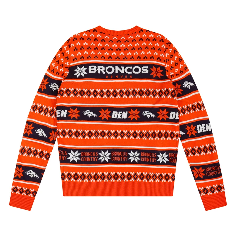 FOCO Men's NFL Big Logo Ugly Sweater, Team Color, L