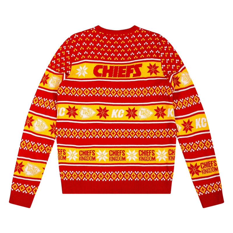 FOCO Men's NFL Big Logo Ugly Sweater, Team Color, M