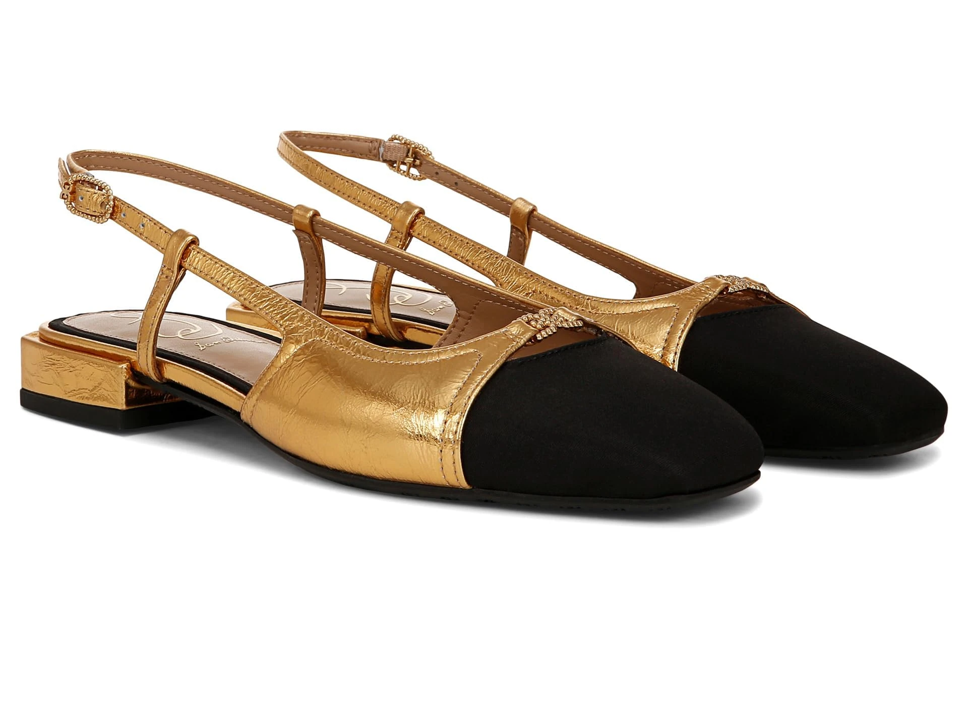 Sam Edelman Women's Kara Ballet Flat, Medallion Gold/Black, 6 UK
