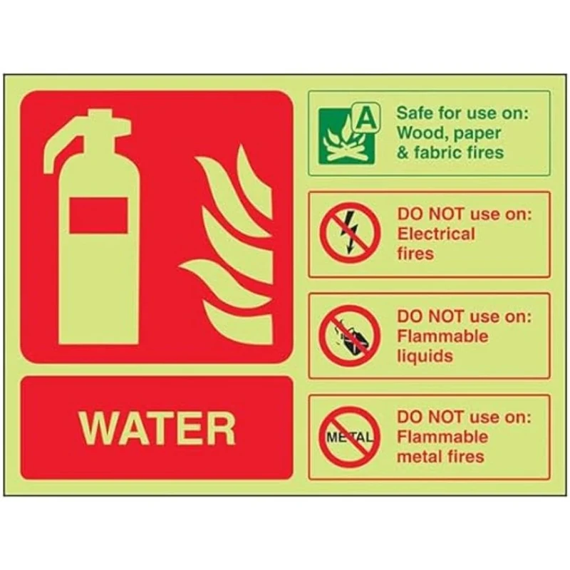 V Safety FIRE EXTINGUISHER - WATER ID - 150 X 100MM PACK OF 10