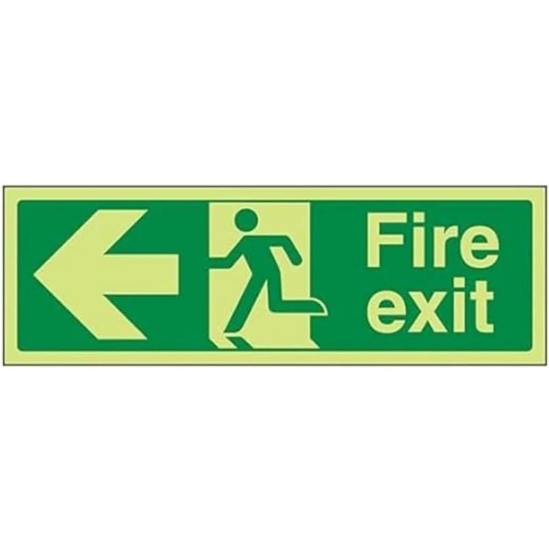 V Safety FIRE EXIT - FIRE EXIT ARROW LEFT - 300 X 100MM PACK OF 10