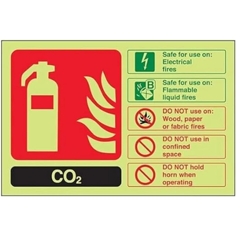 V Safety FIRE EXTINGUISHER - CO2 ID - 150 X 100MM PACK OF 10