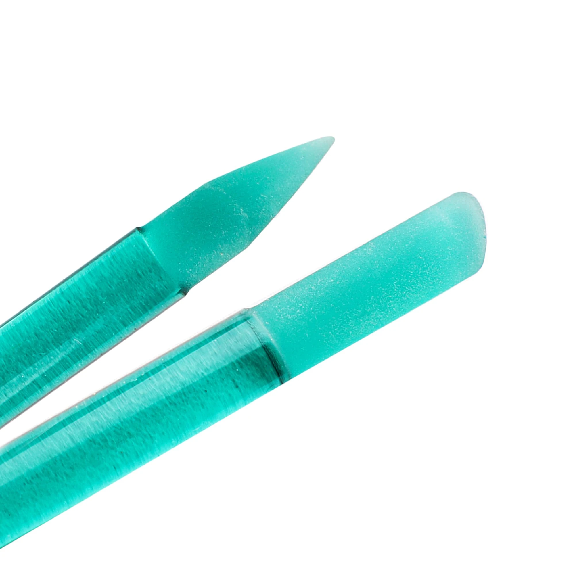 Glass Cuticle Pusher by Bona Fide Beauty - Green Dual-Ended Manicure Stick with Case - 1Pc Premium Czech Glass Manicure Tools