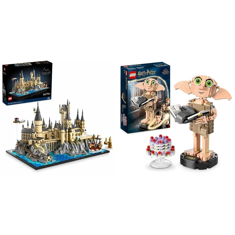 LEGO 76419 Harry Potter Hogwarts Castle and Grounds Big Set for Adults, including Iconic Locations & 76421 Harry Potter Dobby the House-Elf Set, Movable Iconic Figure Model