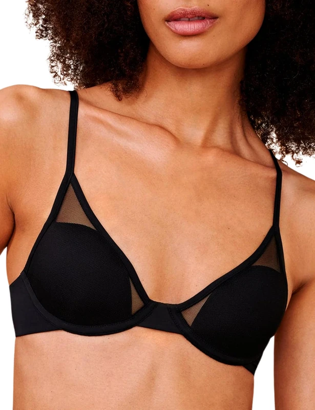 Pepper Underwire Bra | Classic All You Underwire Bras for Women with Soft Fabric, Relaxed Fit, Ultra Comfy Bra Without Gaps, Black Bra (30A-40B), Black, 32AA