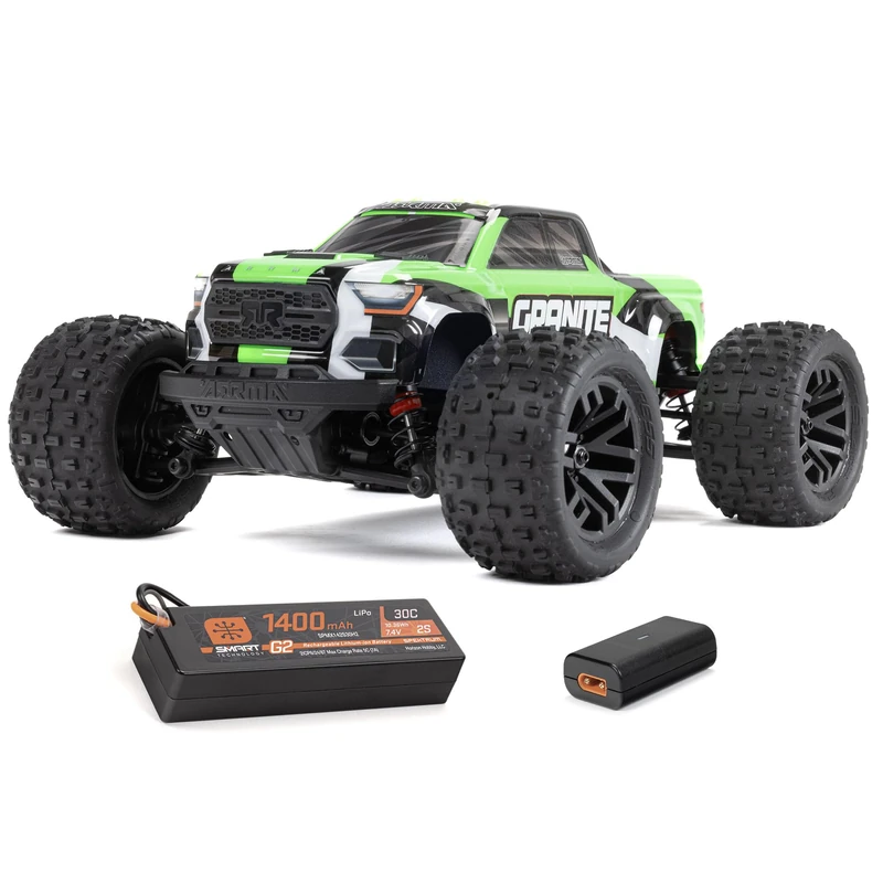 ARRMA Granite GROM ARA2102T3 RC Car 1/18 Brushless Motor Over 30 km/h + Battery and Accessories Green