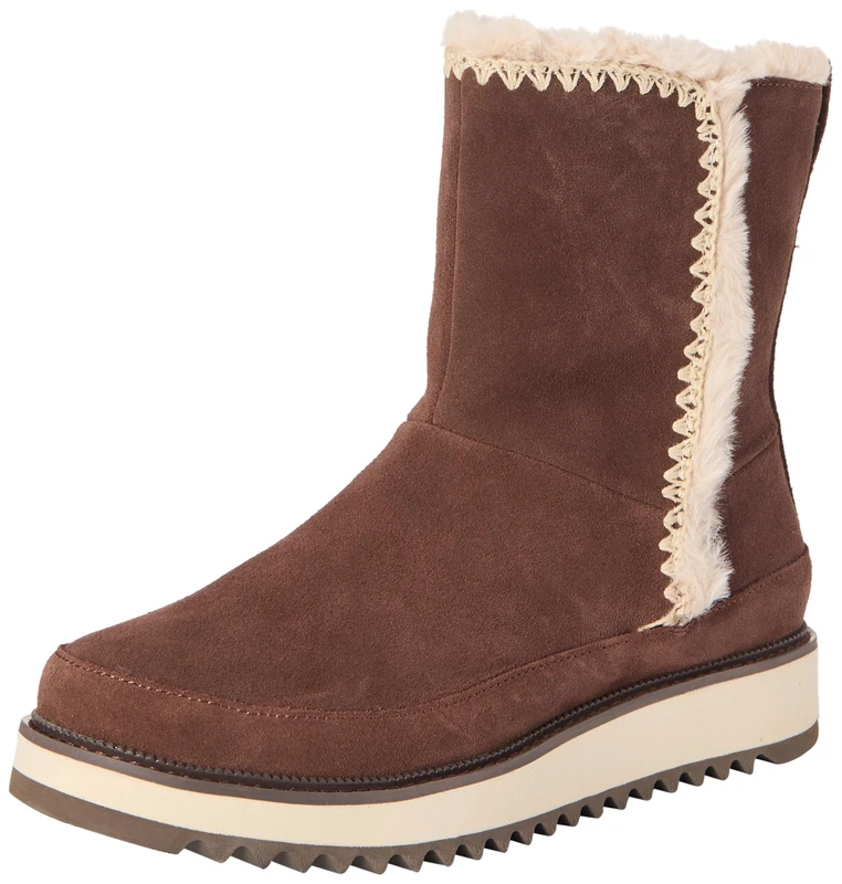 TOMS Women's Bergen Snow Boot, Water Resistant Oak Brown Suede, 3 UK